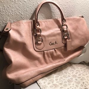 Soft leather pale pink Coach purse